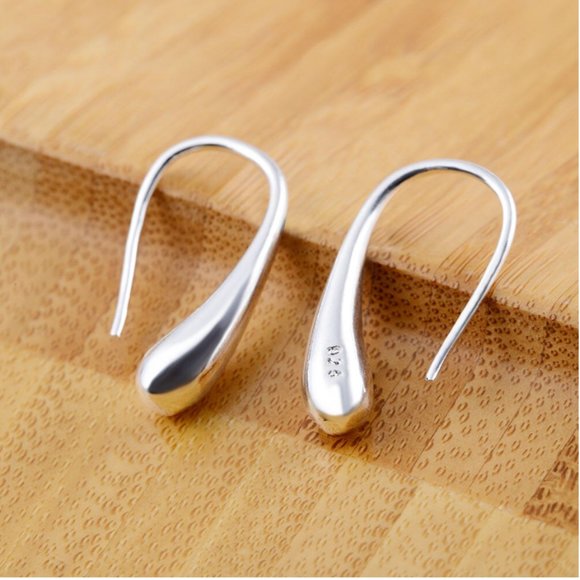 925 Silver Water Drop Earrings - Picture 6 of 11